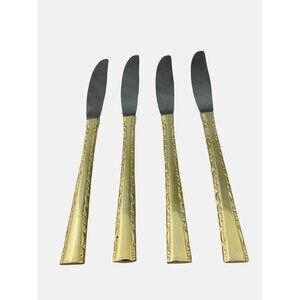 Towle Supreme Cutlery Japan TWS120GOLD Gold Electroplate 4 Dinner Knives 8.75"